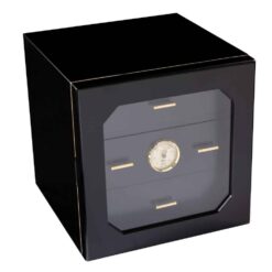 Adorini Chianti Deluxe Black Cigar Humidor - Medium - 100 Cigar Capacity