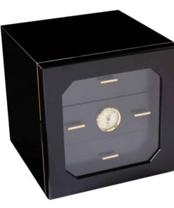 Adorini Chianti Deluxe Black Cigar Humidor - Medium - 100 Cigar Capacity