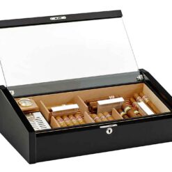 Adorini Vega Deluxe Black Cigar Humidor - 100 Cigar capacity