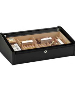 Adorini Vega Deluxe Black Cigar Humidor - 100 Cigar capacity