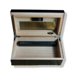 Angelo Mini Black Humidor with Window & External Hygrometer - 10 Cigar Capacity