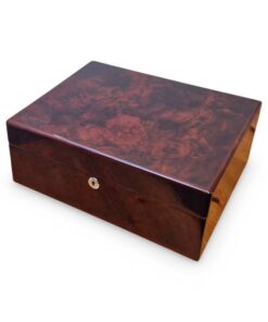 Apsley English Burl Walnut 50 Cigar Humidor with Lock