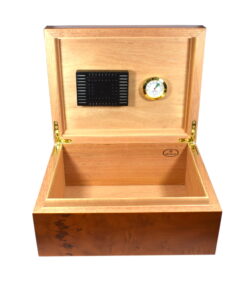 Sikarlan Matt Light Burl Humidor - 40 Cigar Capacity